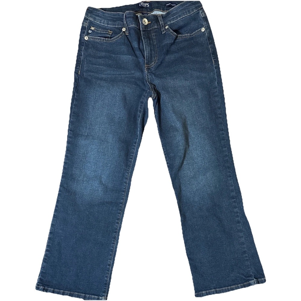 Chaps Mid Rise Crop Kick Jeans Womens 8 Blue Stretch Denim 29x25 - Picture 2 of 6